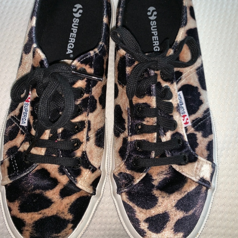 Velvet leopard Superga Italian trainers